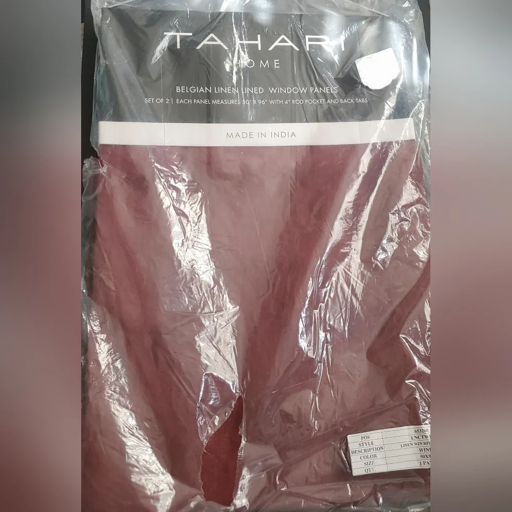 Tahari home dark red Belgian linen lined wide‎ 50